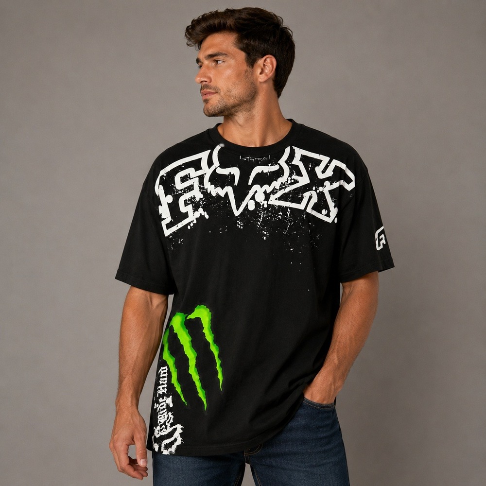 Vintage Y2K Fox Racing Monster Energy Ricky Carmichael #4 T Shirt Mens XXL